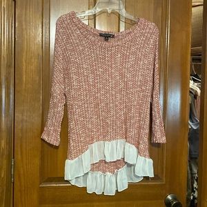 3/4 sleeve high low flowy top | S